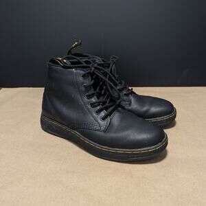 Dr Martens Amwell SR Boots Black Leather Safety Shoes Slip Resistant Mens 8 Goth